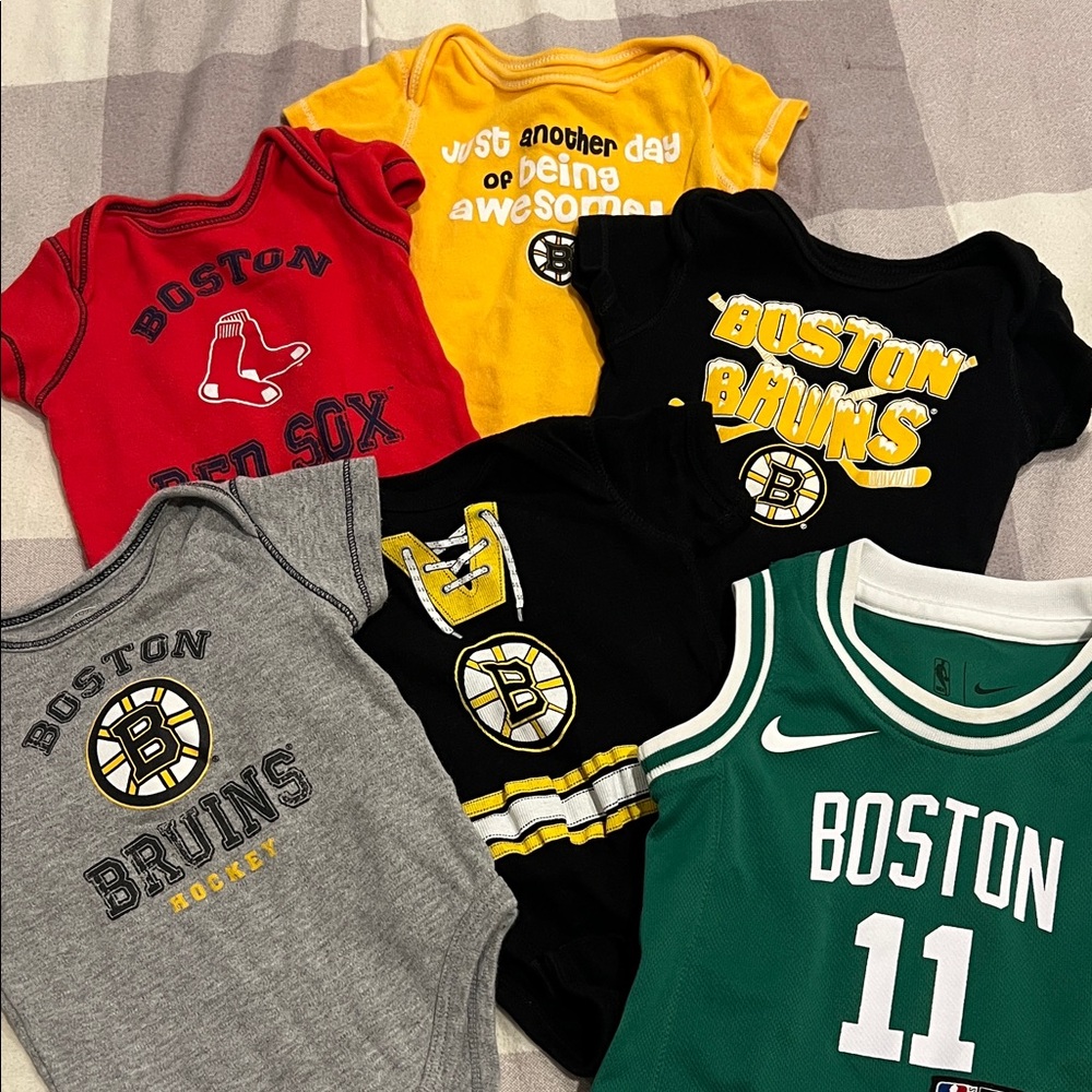 Boston Kids' Sports Onesie & Jersey Bundle - Red, Yellow, Black, Gray, Green